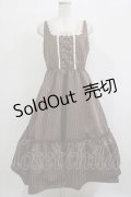 m petit by misako / ストライプジャンパースカート L ブラウン H-25-11-22-1001-LO-OP-NS-ZH