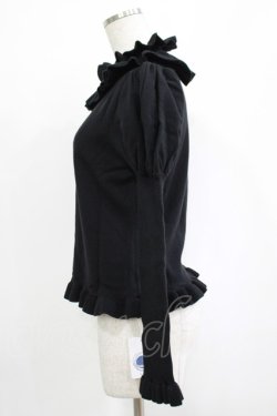 画像2: Hoshibako Works / タートルネックフリルニット Free ブラック H-25-11-22-1031-LO-TO-NS-ZH