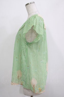 画像2: Cherir la femme / オリプリブラウス M グリーン H-25-11-22-1032-LO-BL-NS-ZH