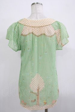 画像3: Cherir la femme / オリプリブラウス M グリーン H-25-11-22-1032-LO-BL-NS-ZH