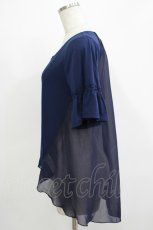 画像2: axes femme / サイドシフォンチュニック M ネイビー H-25-11-22-1034-AX-TO-NS-ZH (2)