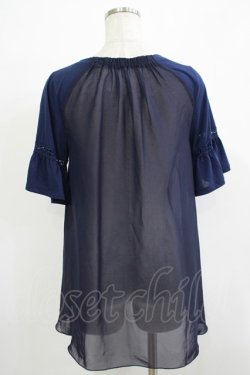 画像3: axes femme / サイドシフォンチュニック M ネイビー H-25-11-22-1034-AX-TO-NS-ZH