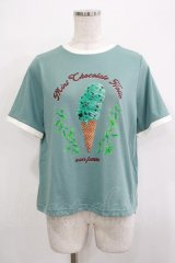 axes femme / チョコミントプリントTシャツ Free ミント H-25-11-22-1035-AX-TO-NS-ZH