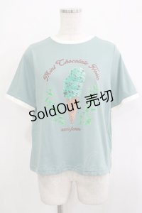 axes femme / チョコミントプリントTシャツ Free ミント H-25-11-22-1035-AX-TO-NS-ZH