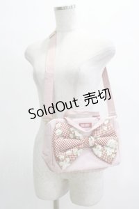 PINK HOUSE / 野ばらギンガム柄リボン付きショルダーバッグ  ピンク H-25-11-22-1042-LO-BG-NS-ZH