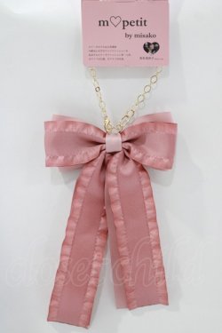 画像1: m petit by misako / AMリボンBGC  ピンク H-25-11-22-1052-LO-ZA-NS-ZH