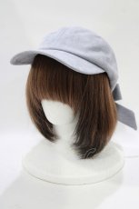 画像1: axes femme / バックリボンスエードキャップ  ブルー H-25-11-22-1056-AX-AC-NS-ZH (1)