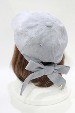 画像2: axes femme / バックリボンスエードキャップ  ブルー H-25-11-22-1056-AX-AC-NS-ZH
