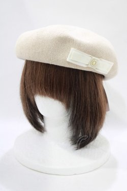 画像1: m petit by misako / NINA`SAMカメオベレー  アイボリー H-25-11-22-1057-LO-AC-NS-ZH