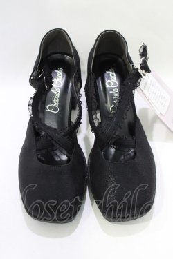 画像1: Cherirulu Chocola / 太ヒールパンプス M ブラック H-25-11-22-1071-GO-SH-NS-ZH