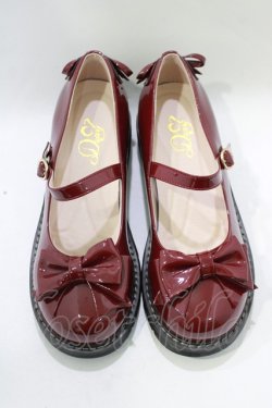 画像1: DearMyLove / リボンパンプス 23.0cm ワイン H-25-11-22-1072-EL-SH-NS-ZH