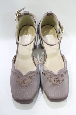 画像1: axes femme / 刺繍入りセパレートパンプス M(23.5cm) ピンク H-25-11-22-1073-AX-SH-NS-ZH