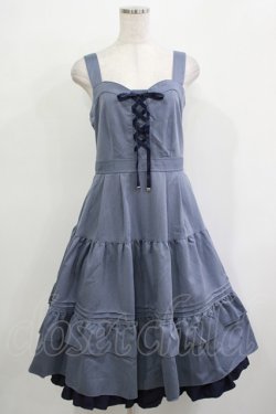 画像1: axes femme / 編上ティアードジャンドレ Free ネイビー H-25-11-22-1007-AX-OP-NS-ZH