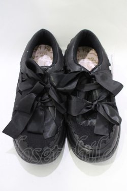 画像1: m petit by misako / AMレースリボンSNK M ブラック H-25-11-22-1075-LO-SH-NS-ZH