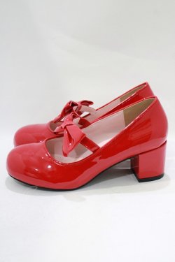 画像2: DearMyLove / ロリータリボンパンプス 23.0cm レッド H-25-11-22-1077-EL-SH-NS-ZH