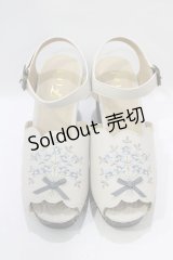 Fi.n.t / ブーケ刺繍ウッドライクソールサンダル M IVORY H-25-11-22-1079-CA-SH-NS-ZH