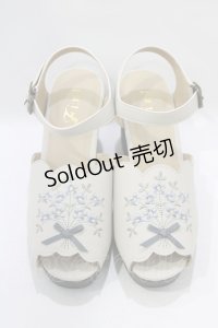 Fi.n.t / ブーケ刺繍ウッドライクソールサンダル M IVORY H-25-11-22-1079-CA-SH-NS-ZH