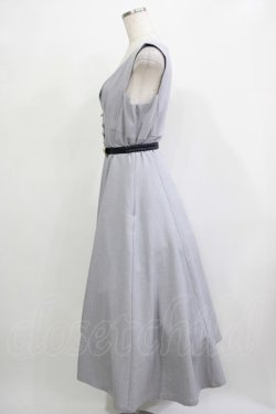画像2: an another angelus / ハイウエストVネックジャンパースカート Free BLUE GRAY H-25-11-22-1008-CA-OP-NS-ZH