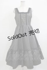 m petit by misako / ストライプジャンパースカート L グレー H-25-11-22-1002-LO-OP-NS-ZH