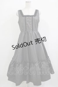m petit by misako / ストライプジャンパースカート L グレー H-25-11-22-1002-LO-OP-NS-ZH