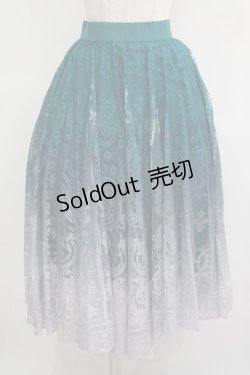 画像1: axes femme / グラデレースサーキュラースカート Free Bグリーン H-25-11-22-1016-AX-SK-NS-ZH