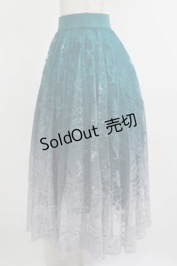 画像2: axes femme / グラデレースサーキュラースカート Free Bグリーン H-25-11-22-1016-AX-SK-NS-ZH