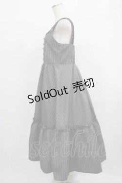 画像2: m petit by misako / ストライプジャンパースカート L グレー H-25-11-22-1002-LO-OP-NS-ZH