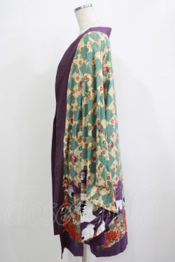 画像2: metamorphose / 百花繚乱〜まほろばの舞〜着物風羽織り Free 緑青×紫 H-25-11-22-1017-ME-JA-NS-ZH