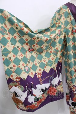 画像4: metamorphose / 百花繚乱〜まほろばの舞〜着物風羽織り Free 緑青×紫 H-25-11-22-1017-ME-JA-NS-ZH