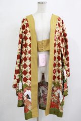 metamorphose / 百花繚乱〜まほろばの舞〜着物風羽織り Free 深緋×えんじ H-25-11-22-1018-ME-JA-NS-ZH