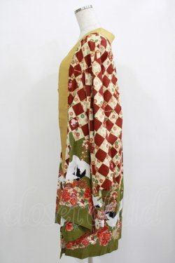 画像2: metamorphose / 百花繚乱〜まほろばの舞〜着物風羽織り Free 深緋×えんじ H-25-11-22-1018-ME-JA-NS-ZH