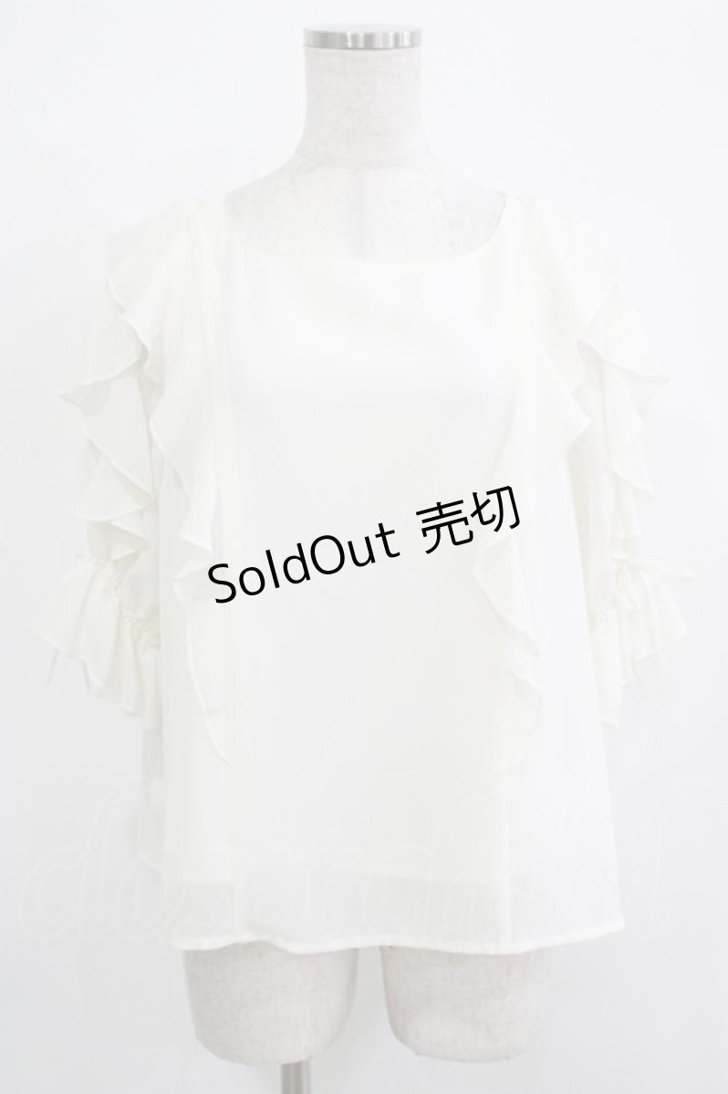 画像1: F&A / ラッフルフリル5分袖ブラウス Free OFFWHITE H-25-11-22-1027-LO-BL-NS-ZH (1)