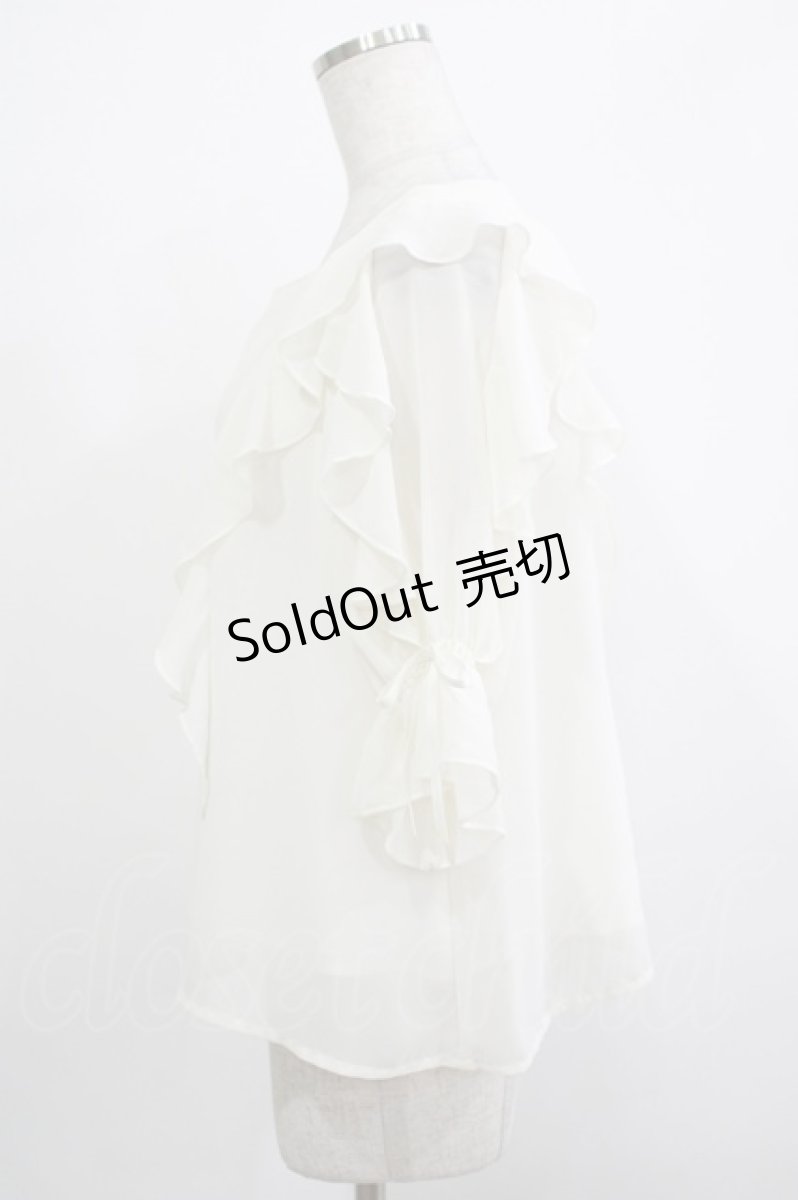 画像2: F&A / ラッフルフリル5分袖ブラウス Free OFFWHITE H-25-11-22-1027-LO-BL-NS-ZH (2)