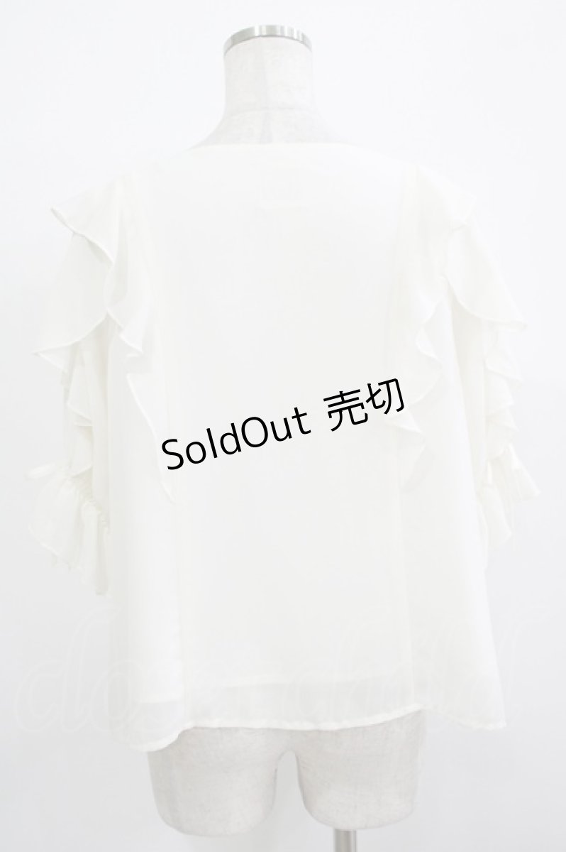 画像3: F&A / ラッフルフリル5分袖ブラウス Free OFFWHITE H-25-11-22-1027-LO-BL-NS-ZH (3)