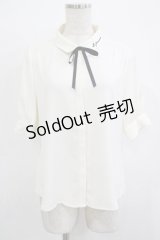 Fi.n.t / リボンタイ付きロゴ刺繍衿ブラウス Free OFF×NAVY H-25-11-22-1028-CA-BL-NS-ZH