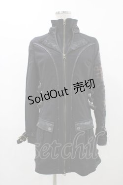 画像1: Ozz Croce / ダブルジップロングジャケット  ブラック H-25-11-23-030-OO-JA-KB-ZH