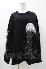 QOOZA / 東京喰種×QOOZA金木研 ダメージスウェット  ブラック H-25-11-23-031-0-TO-KB-ZH