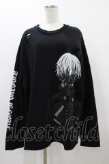 QOOZA / 東京喰種×QOOZA金木研 ダメージスウェット  ブラック H-25-11-23-038-0-TO-KB-ZH