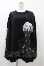 画像1: QOOZA / 東京喰種×QOOZA金木研 ダメージスウェット  ブラック H-25-11-23-039-0-TO-KB-ZH (1)