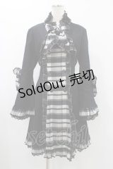 MARBLE / チェック切替レイヤード風姫袖コート  ブラック H-25-11-23-006-GO-CO-KB-ZH