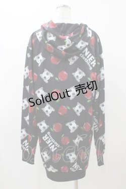 画像2: NieR Clothing / 総柄ZIPパーカー  ブラック H-25-11-23-046-PU-TO-KB-ZH