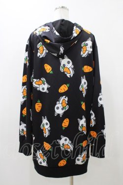 画像2: NieR Clothing / 総柄ZIPパーカー  ブラック H-25-11-23-047-PU-TO-KB-ZH