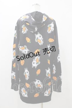 画像2: NieR Clothing / 総柄ZIPパーカー  ブラック H-25-11-23-047-PU-TO-KB-ZH