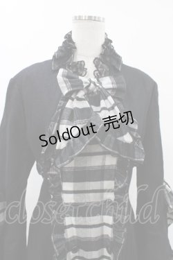 画像4: MARBLE / チェック切替レイヤード風姫袖コート  ブラック H-25-11-23-006-GO-CO-KB-ZH