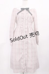 Ank Rouge / チェックロングワンピース M ピンク H-25-11-23-1007-CA-OP-NS-ZH