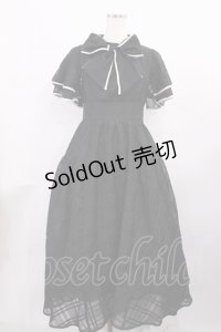 An MILLE / シアーチェックフリルワンピース Free ブラック H-25-11-23-1008-EL-OP-NS-ZH