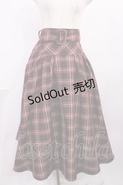 画像1: an another angelus / ボリュームタックチェックフレアースカート Free BROWN×RE H-25-11-23-1009-CA-SK-NS-ZH
