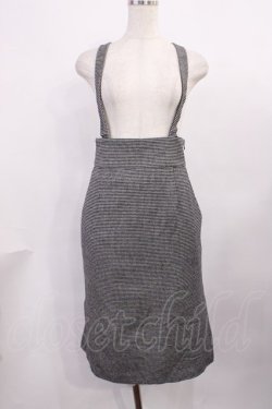 画像1: Franche Lippee / 後ろフリルサスペンダースカート M ブラック H-25-11-23-1011-LO-SK-NS-ZH
