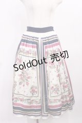 axes femme / スカーフ柄スカート M ネイビー H-25-11-23-1012-AX-SK-NS-ZH