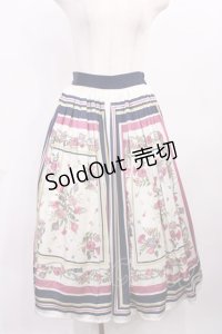 axes femme / スカーフ柄スカート M ネイビー H-25-11-23-1012-AX-SK-NS-ZH